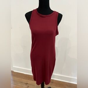 Dark red bodycon dress size small worn once new condition